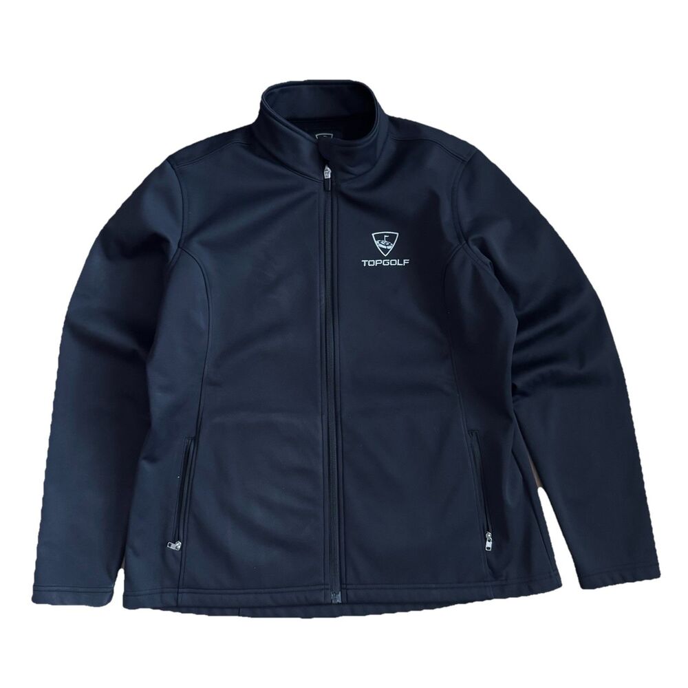 TopGolf Womens Size L Large Zip Up Soft Shell Fleece Lined Performance Jacket
